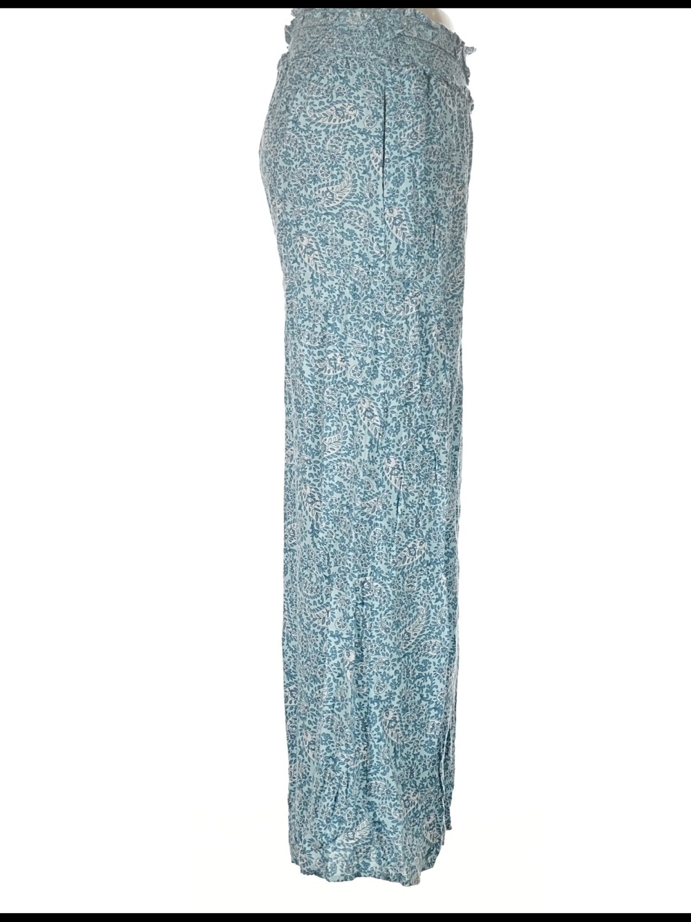 Patrons of Peace Light Blue Floral Paisley Wide-Leg Palazzo Pants - Picture 8 of 11